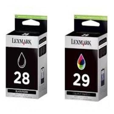 Imagem de Cartucho Lexmark Preto 28 29 Kit Casal Preto E Color
