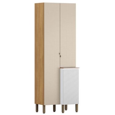 Imagem de Armário Paneleiro Duplo Art 3 Portas Kit's Paraná Cor:freijó ártico Soft