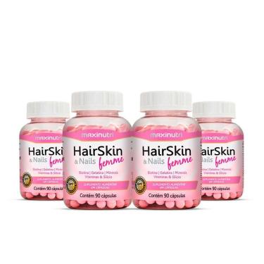 Imagem de Kit 04 Hairskin Femme Biotina E Minerais Maxinutri 90 Caps