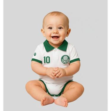 Imagem de Body Bori Bodie Bebê Infantil SE Palmeiras Oficial Camisa Polo Torcida Baby-Unissex
