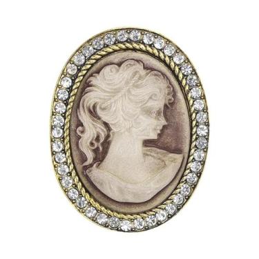 Imagem de Broche De Cabeça Feminino Com Strass E Personagem, Alfinete De Lapela 