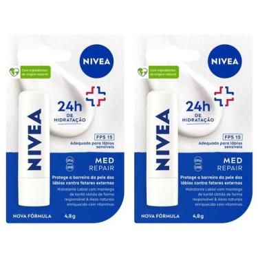 Imagem de Hidratante Labial Nivea Med Repair FPS15 4,8g - 2 Unidades