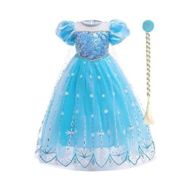 Imagem de Fantasia De Elsa Rainha Da Neve Para Meninas, Vestido De Princesa Com 