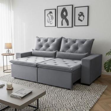 Imagem de Sofá Retrátil Design 150m Estrutura Reforçada Suede Deluxe e Reclináve