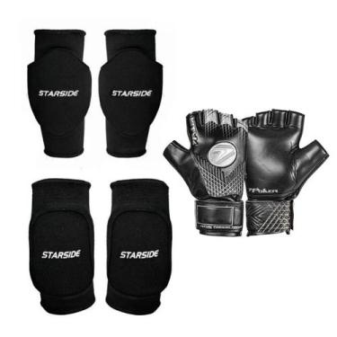 Imagem de Kit Goleiro Futsal Luva Poker Joelheira Cotoveleira Starside - Poker S