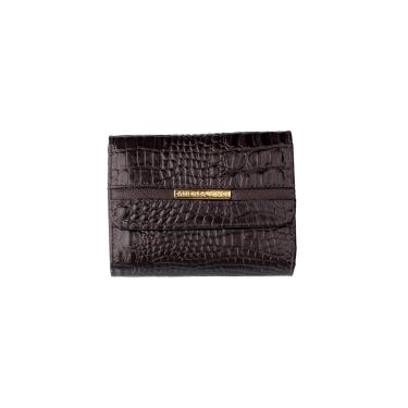 Imagem de Carteira feminina de couro croco Jade 10,5x13cm