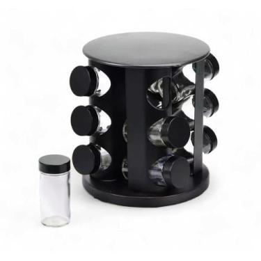 Imagem de Kit 9 Porta Temperos Condimento Giratório Vidro Organizador - Wellmix