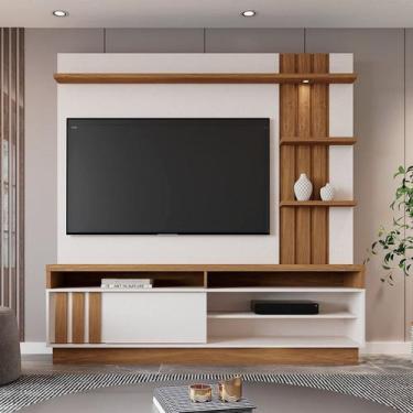 Imagem de Estante Ripado para Tv 55 Polegadas 184cmx180cm com Led Mariana - Mobl