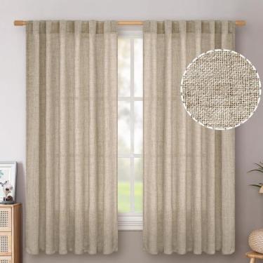 Imagem de Cortinas BGment Oatmeal Linen 160x160cm para 2 painéis de quarto