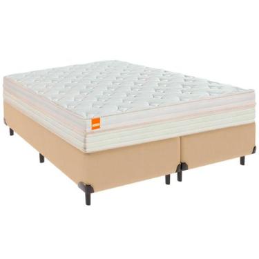 Imagem de Cama Box Queen e Colchão Tucson Molas Ensacadas Inducol Ocre