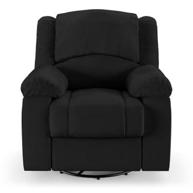 Imagem de Poltrona Do Papai Reclinável Sala De Cinema Barcelona Glider Manual Giratória Usb Pu Preto