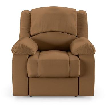 Imagem de Poltrona Do Papai Reclinável Sala De Cinema Barcelona Touch Massagem Usb Pu Caramelo