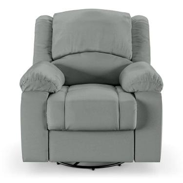 Imagem de Poltrona Do Papai Reclinável Sala De Cinema Barcelona Glider Manual Giratória Pu Cinza