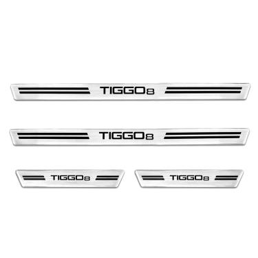 Imagem de Jogo de Soleira Premium Chery Tiggo 8 2019 a 2023 Escovada 4 Portas