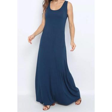 Imagem de Vestido Maria Paes Longo de Bolso Marinho-Feminino