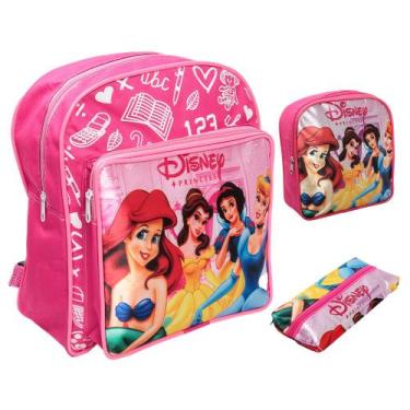 Imagem de Kit Mochila Bolsa Escolar Lancheira + Estojo Resistente - Plike