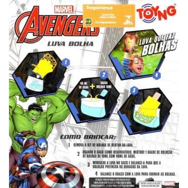 Imagem de Brinquedo Luva Bolha De Sabão Vingadores Marvel, Thor, Capitão américa