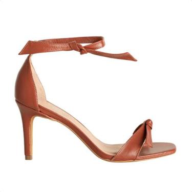 Imagem de Sandalia Fem Salto Alto Fino Dm 1600c-25571c-, Couro new veneto cognac