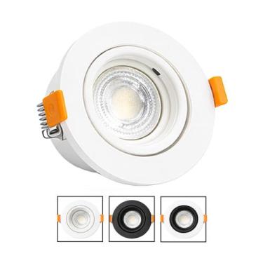 Imagem de Spot Recuado Embutir Luminária + Lâmpada Led Mr16 Dicroica Gu10 Redond