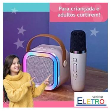 Imagem de Kit Karaokê Kids Mini Caixa de Som Com Microfone Sem Fio Entreteniment