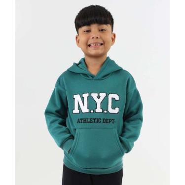 Imagem de Blusão Infantil Moletom Capuz Marisa Tam 4 a 10 Verde-49435, Verde, 4