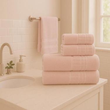 Imagem de Jogo de toalhas budd 4 peças de banho e rosto felpudo grande - CAMESA 