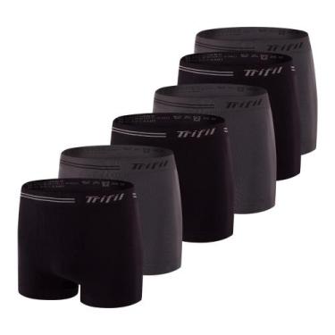 Imagem de 6 Cuecas Boxer Masculina Trifil Sem Costura De Microfibra Toque Macio 