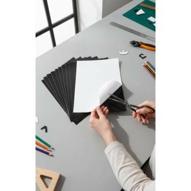 Imagem de 20 Folhas Imã A4 Adesivado 0,3mm Preto Liso - Faça Seus Ímãs - Congrat