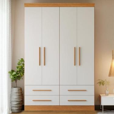 Imagem de Guarda-roupa Casal 4 Portas 4 Gavetas Majestic - Batrol Móveis