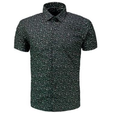 Imagem de Camisa Manga Curta Florida Slim Masculina Ogochi 001420011 Preta-Masculino