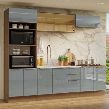 Imagem de Armário De Cozinha Completa 270 Cm Rustic/cinza Lux Madesa 05 Rustic/c
