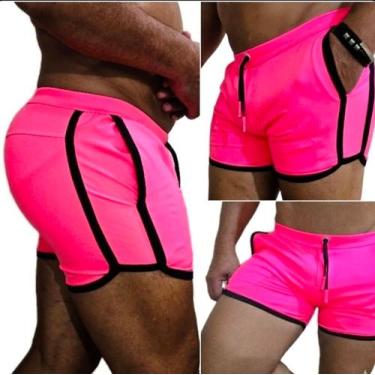 Imagem de Shorts Masculino Alvez Alves Com Viés Lateral (modelo 2026), Rosa neon