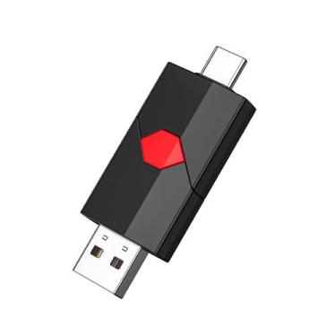 Imagem de Pen Drive Aiibe 64GB USB-C + USB-A Porta Dupla Vermelho