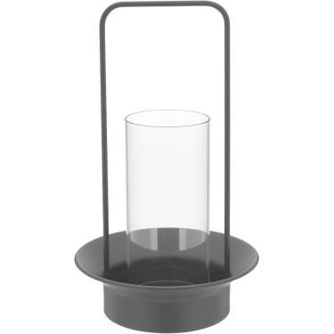 Imagem de CASTIÇAL PORTA VELA METAL 32x19x19cm PRETO