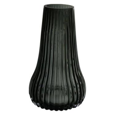 Imagem de VASO DECORATIVO ENFEITE PLANTA REDONDO VIDRO 28x17x17cm FUME
