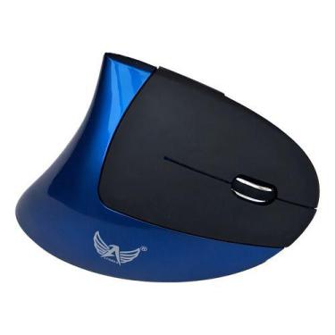 Imagem de Mouse Vertical Ergonômico S/ Fio Previne Tendinite Altomex - Azul