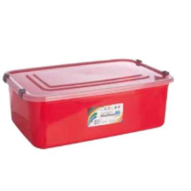 Imagem de Caixa Organizadora 7010 Multiuso 30L para Brinquedos Roupas e Sapatos Vermelho Multicoi...