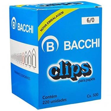 Imagem de Clips Galvanizado Bacchi Linha Premium Fixação Firme para Organização de Documentos Tamanho 6-0 Embalagem com 220