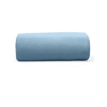 Imagem de Lençol Avulso Basic Solteiro 100% Algodão em Malha Penteada com Elástico Azul Liso