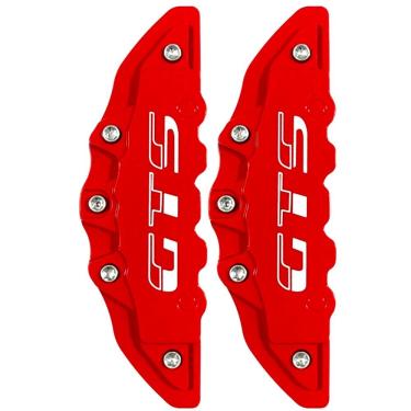 Imagem de Capa de Pinça de Freio Automotivo Dianteiro e Traseiro GTS Universal Vermelho com Resis...