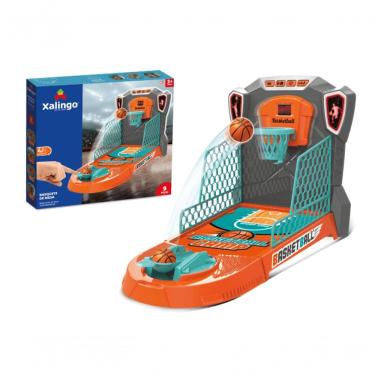 Imagem de Jogo Basquete de Mesa 9 Peças com Modos de Jogo Variados, Placar Eletrônico, Luzes e Sons Laranja Xalingo Brinquedos