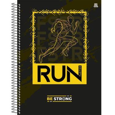 Imagem de Caderno Universitário Be Strong Animativa Estampa 3 1 Matéria Capa Dura com 80 Folhas F...