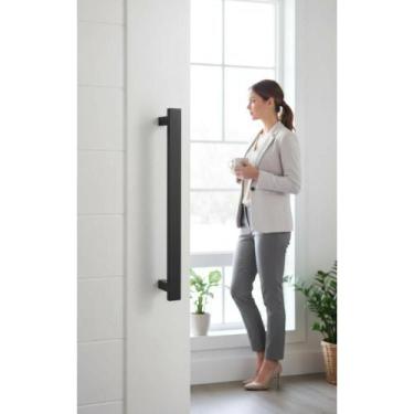 Imagem de Puxador Porta Pivotante 80cm Inox Preto Fosco (Par) - Congratulations 