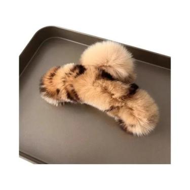 Imagem de Presilha De Cabelo Grande De Inverno Com Pelo De Vison Real, Presilha 