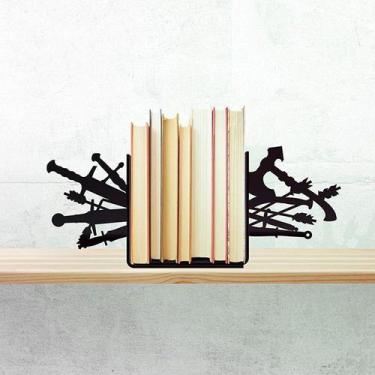 Imagem de Aparador Porta Livros Aparador Armas Medievais - Fabrica Geek