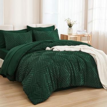 Imagem de Conjunto de edredom Andency Dark Emerald Green Queen 7 peças
