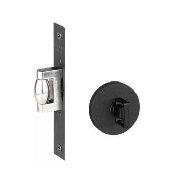 Imagem de Fechadura trava rolete porta pivotante banheiro wc pado preta preto re