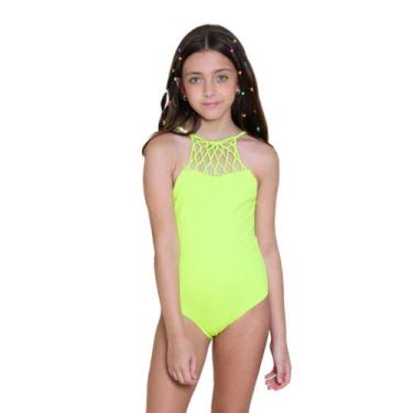 Imagem de Maiô  Lycra Proteção UPF50+ Capri Macramê Verde Neon  - Verão 2023 - B