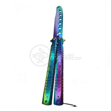 Imagem de Canivete Fade Rainbow Butterfly Treinamento Faca Borboleta - SMART BRA