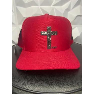 Imagem de Boné Never Give up -  Vermelho Crucifixo